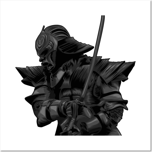 Japanese Samurai Ronin Design Wall Art by zrnine